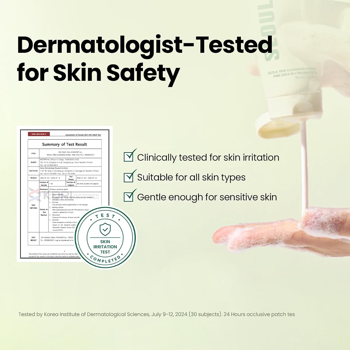 K-SECRET SEOUL 1988 Cleansing Foam with Pine Cica & Probiotics, 150ml - Image 5