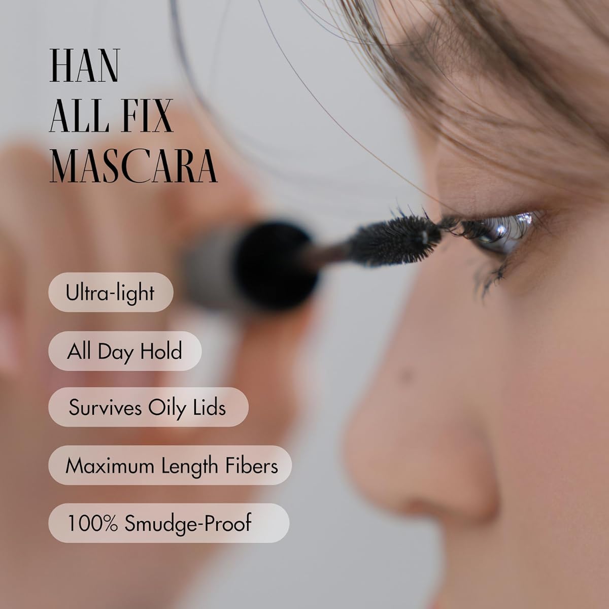 Rom&Nd Han All Fix Mascara - Long Hazel - Smudge-Free Definition, 8g - Image 3