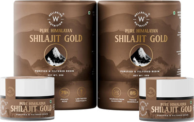 Wellbeing Nutrition Pure Himalayan Shilajit Gold Resin with Ashwagandha, Safed Musli & Swarna Bhasma - Pack of 2