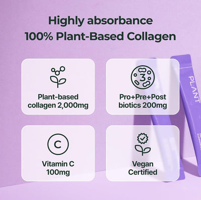 PLANT Vegan Collagen Probiotic Jelly - Grape Flavour, 15 Sachets - Image 3