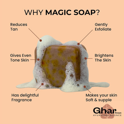 GHAR Magic Soap Sandal Wood - Body Care, 100g - Image 5