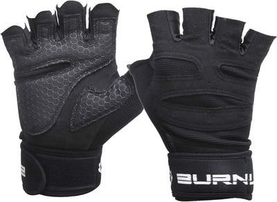 Burnlab Basic Gym Gloves with Wrist Support - Black, Large - Image 2
