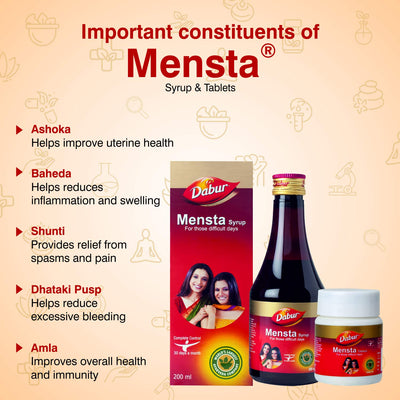 Dabur Mensta Herbal Ayurvedic Tablets - 30 Count - Image 2