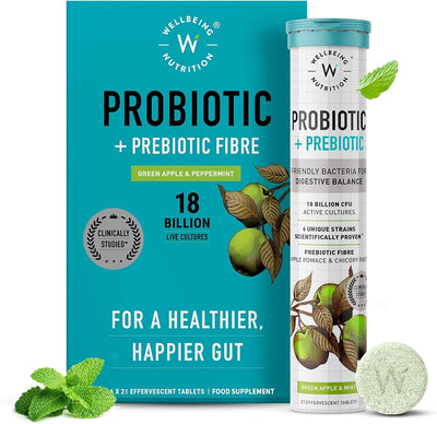 Wellbeing Nutrition Probiotic + Prebiotic Supplement - 21 Effervescent Tablets - Image 2