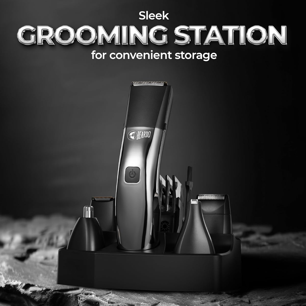 Beardo Chrome Beast Grooming Kit with 6 Attachments & 40 Settings - Image 8