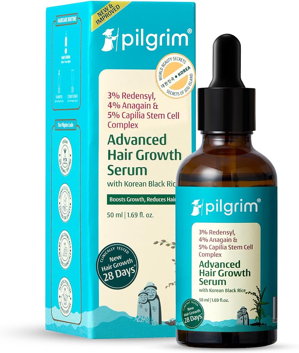 Pilgrim Hair Growth Serum with Redensyl, Anagain, Capilia StemCell - 50ml