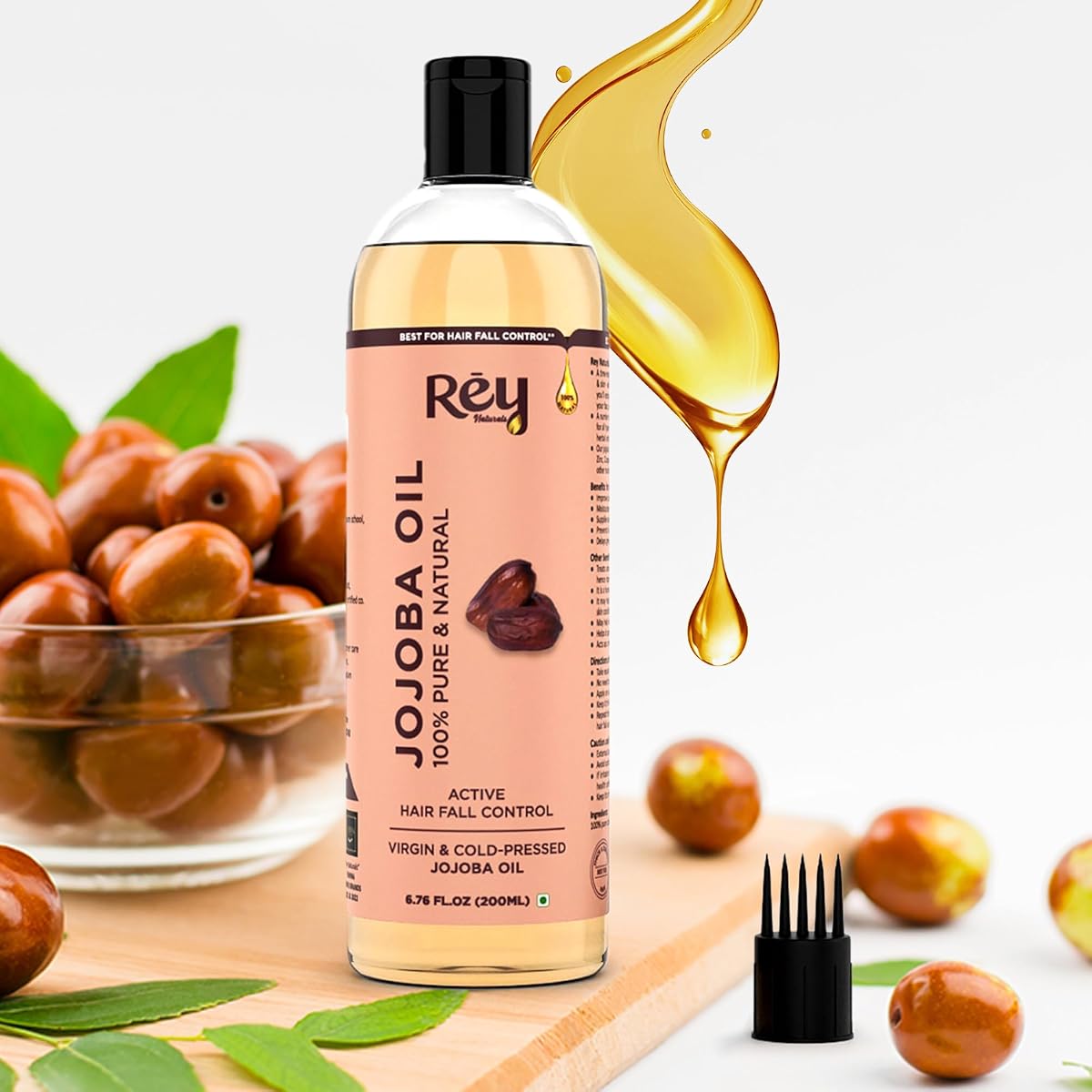 ReyNaturals Cold Pressed Jojoba Oil for Hair Growth - 200 ml - Image 7