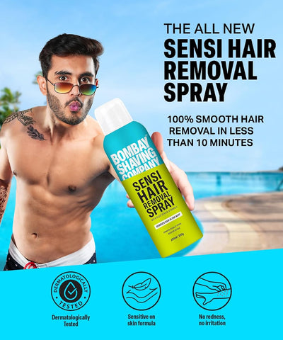 Bombay Shaving Company Sensi Hair Removal Spray - Aloe Vera & Vitamin E, 200g - Image 2