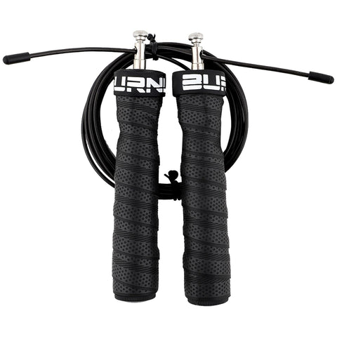 Burnlab Pro Power Plus Weighted Handle Skipping Rope Men and Women (Black)