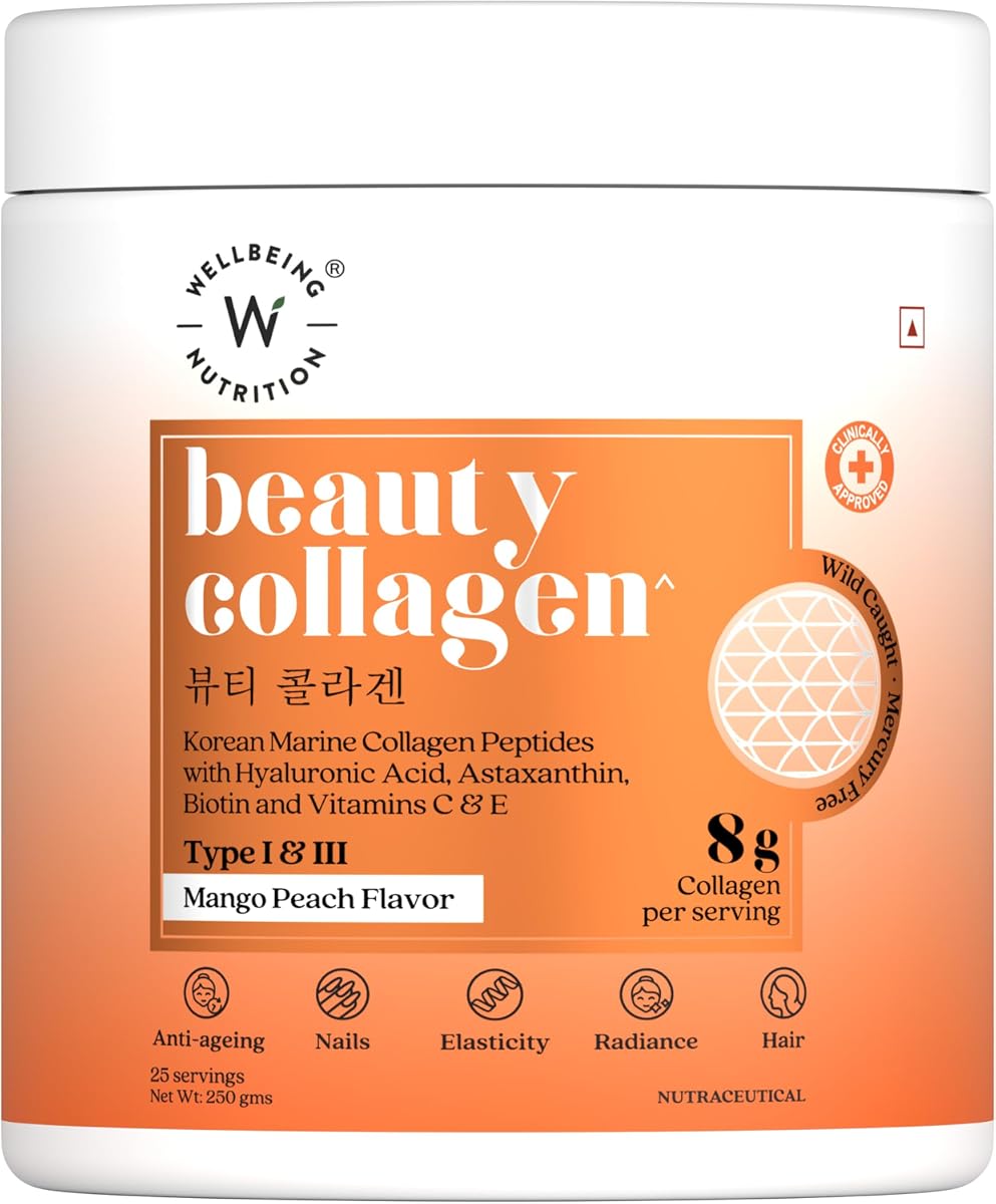 Wellbeing Nutrition Marine Collagen Peptides - Mango Peach, 250g