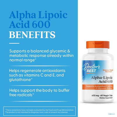 Dr Best Alpha-Lipoic Acid 600mg - 60 Vegetarian Capsules - Image 2