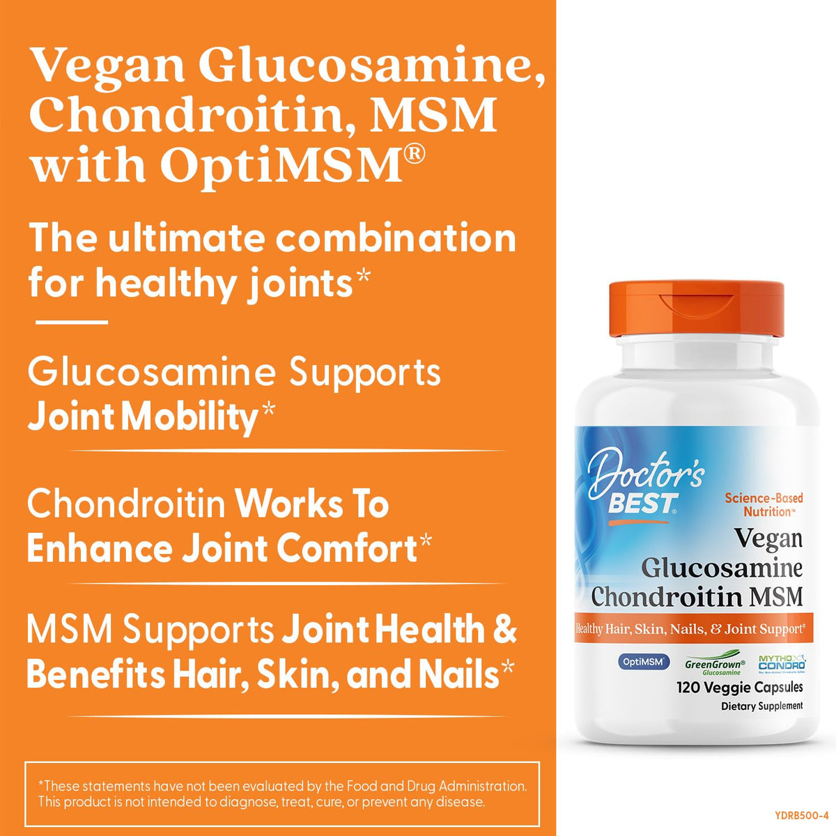 Dr Best Glucosamine Chondroitin MSM - 120 Vegetarian Capsules - Image 3