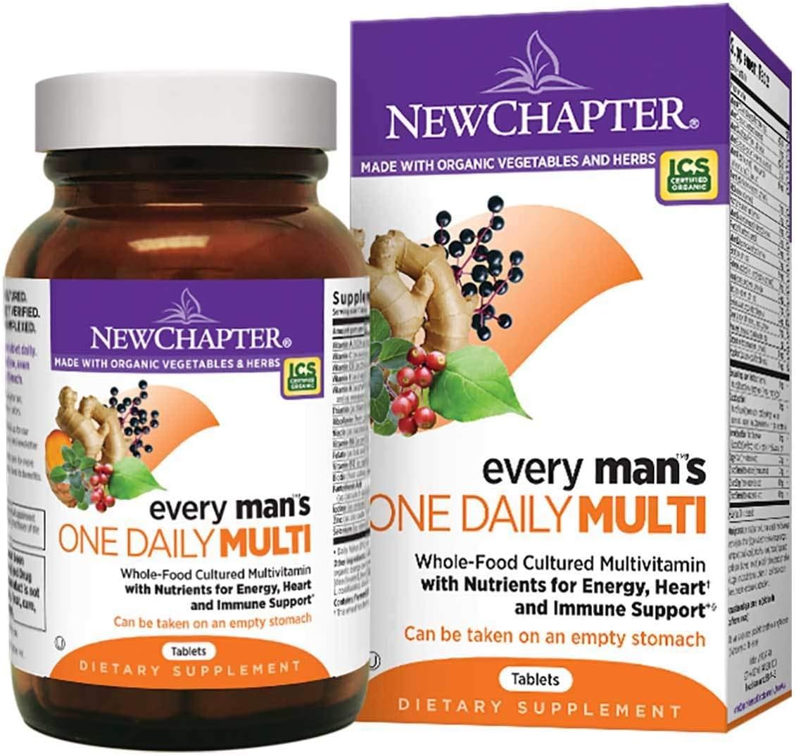 New Chapter Every man's one daily MULTIVITAMINS with Nutrients for Energy, Heart and Immune Support 72 Vegetarian Tablets (Dietary Supplement) (Orange)
