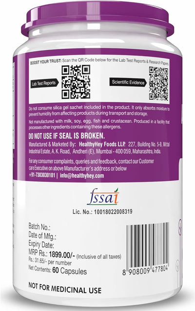 HealthyHey Alpha Lipoic Acid - 60 Veg. Capsules, Gluten Free & Non-GMO - Image 6