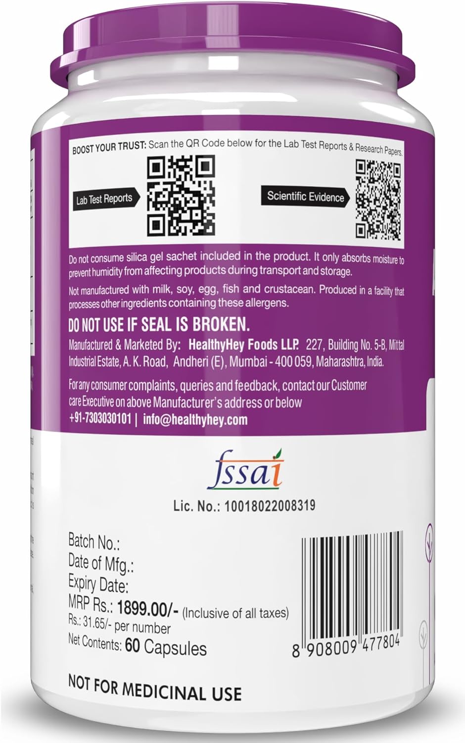 HealthyHey Alpha Lipoic Acid - 60 Veg. Capsules, Gluten Free & Non-GMO - Image 6