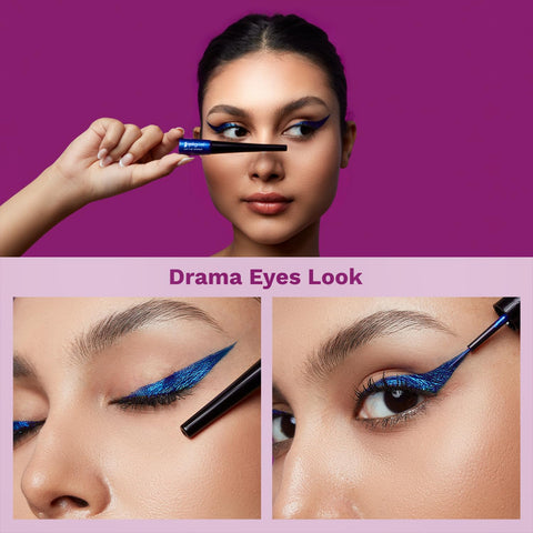 Pilgrim Blue Rebel Metallic Eyeliner Long Lasting & Smudge Proof Enriched with Argan Oil