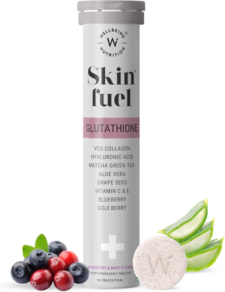 Wellbeing Nutrition Fuel Skin Collagen Builder with Glutathione & Hyaluronic Acid - 30 Servings