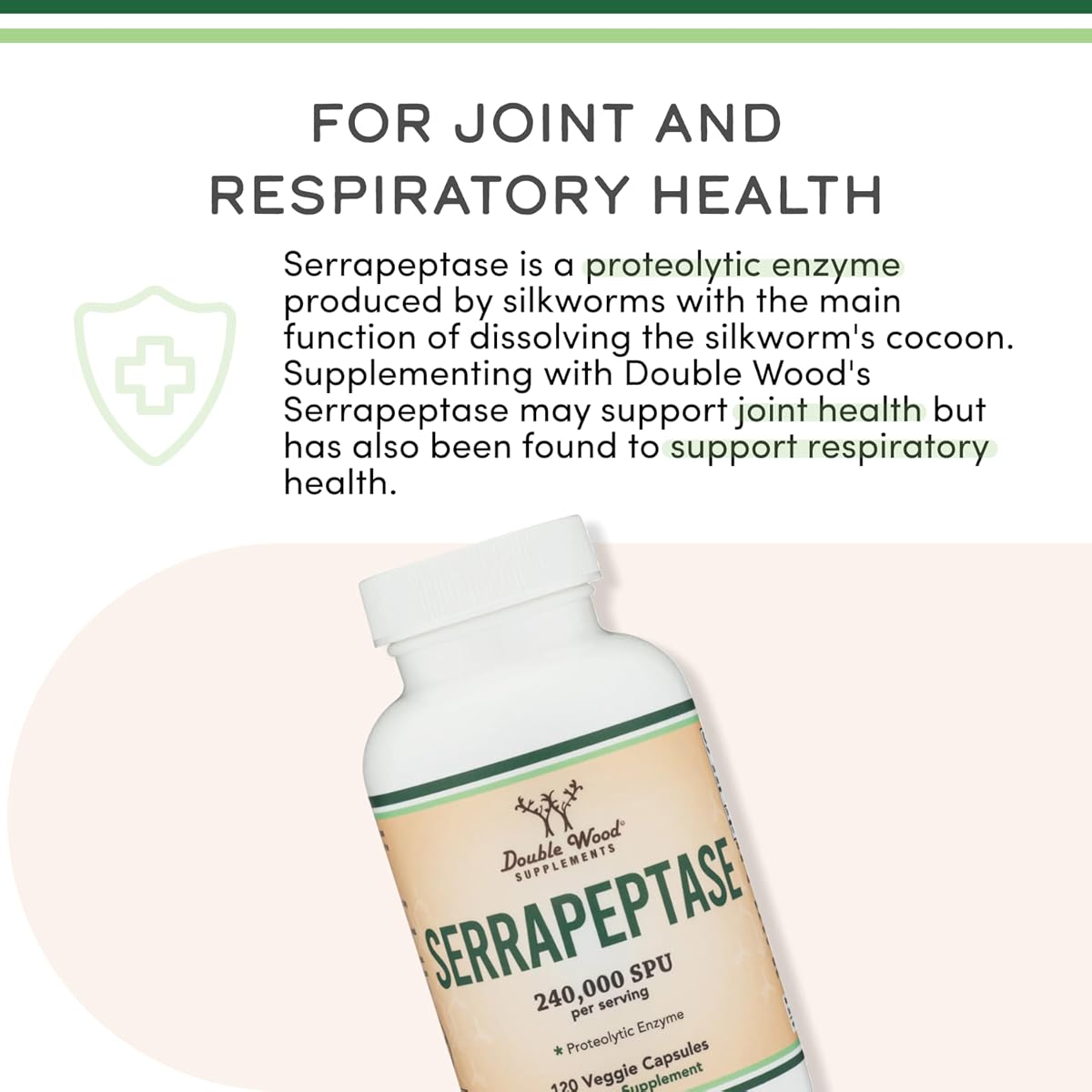 DoubleWood Serrapeptase Capsules - 240,000 SPU, 120 Vegan Capsules - Image 5