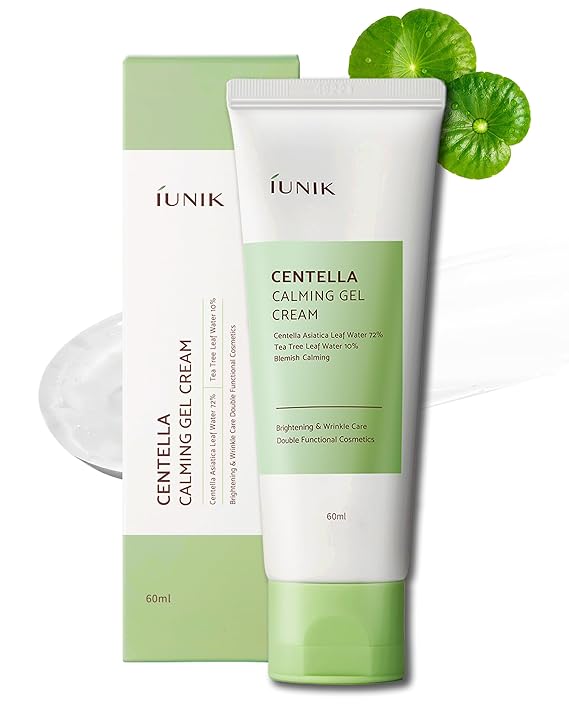 iUNIK Centella Calming Gel Cream - Vegan Hydrating Face Moisturiser, 50ml