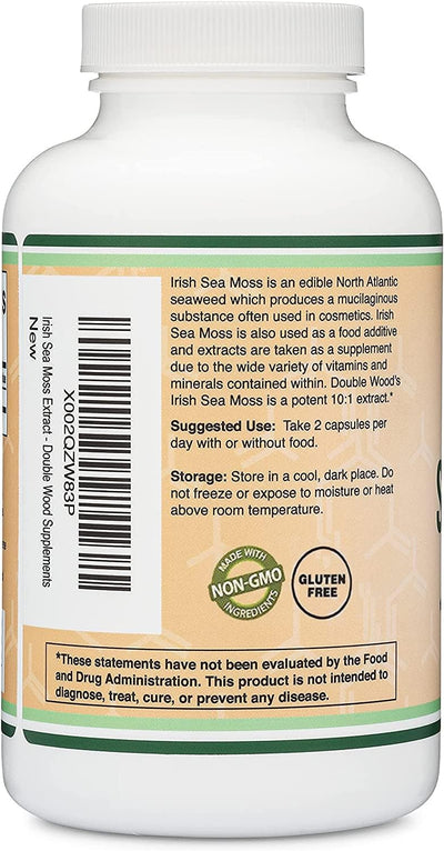 Doublewood Irish Sea Moss Capsules - 1,200mg, 180 Count - Image 4
