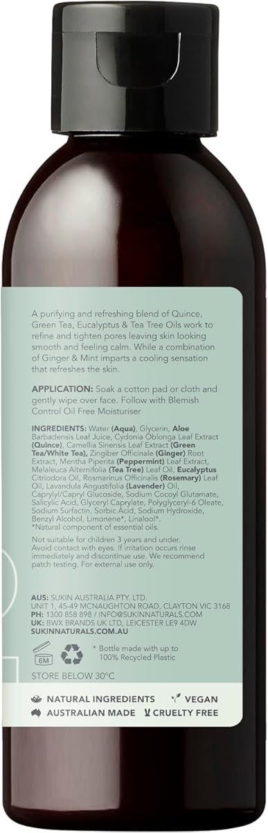 Sukin Blemish Control Pore Perfecting Toner with Eucalyptus & Tea Tree Oil - 125ml - Image 3
