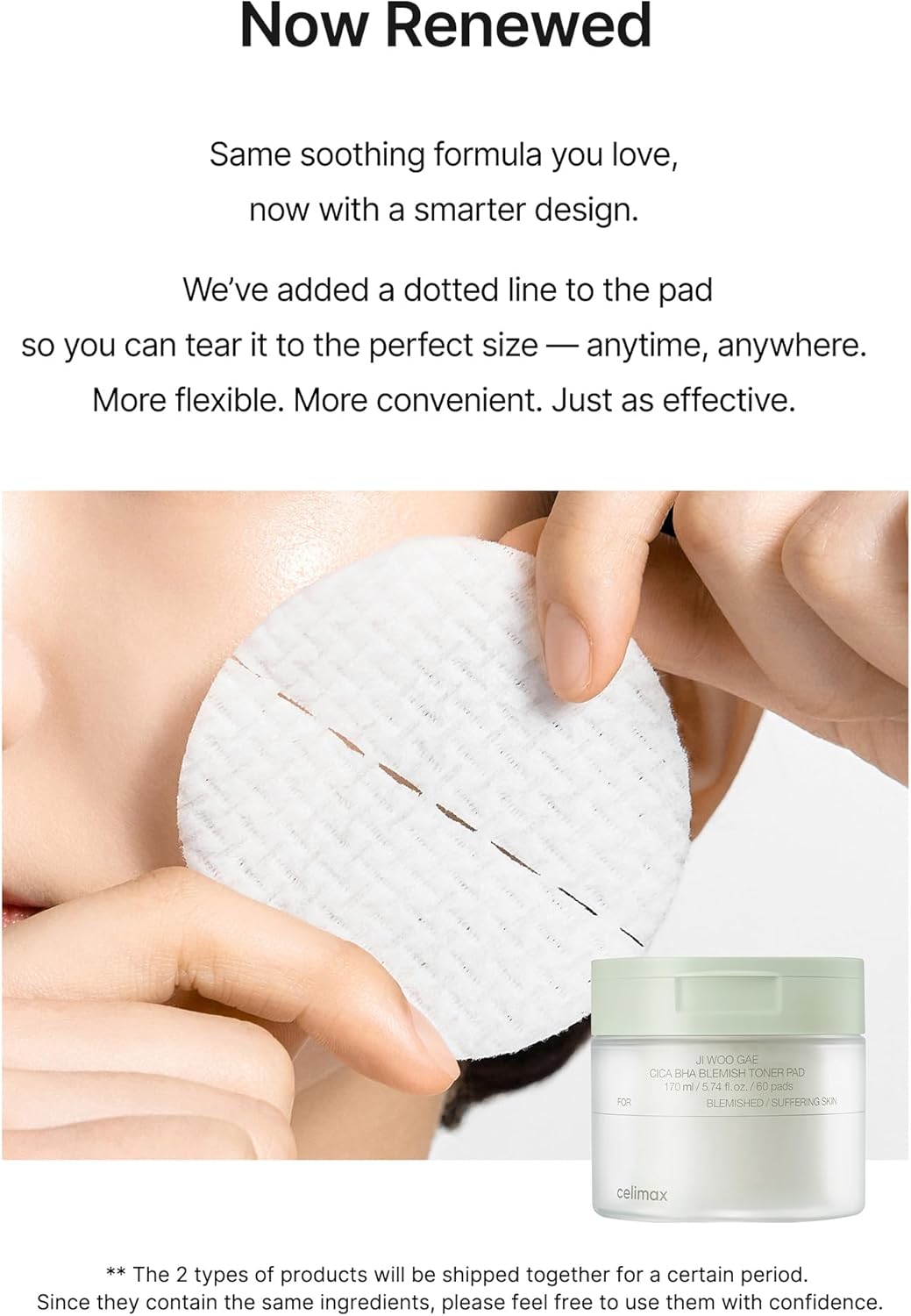 CELIMAX Ji Woo Gae CICA BHA Blemish Toner Pad - Exfoliating Pad, 60 Pads - Image 2