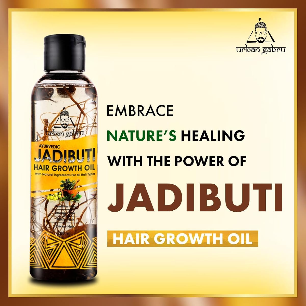 Urban Gabru Ayurvedic Jadibuti Hair Oil - Natural Herb Infused, 200ml - Image 2