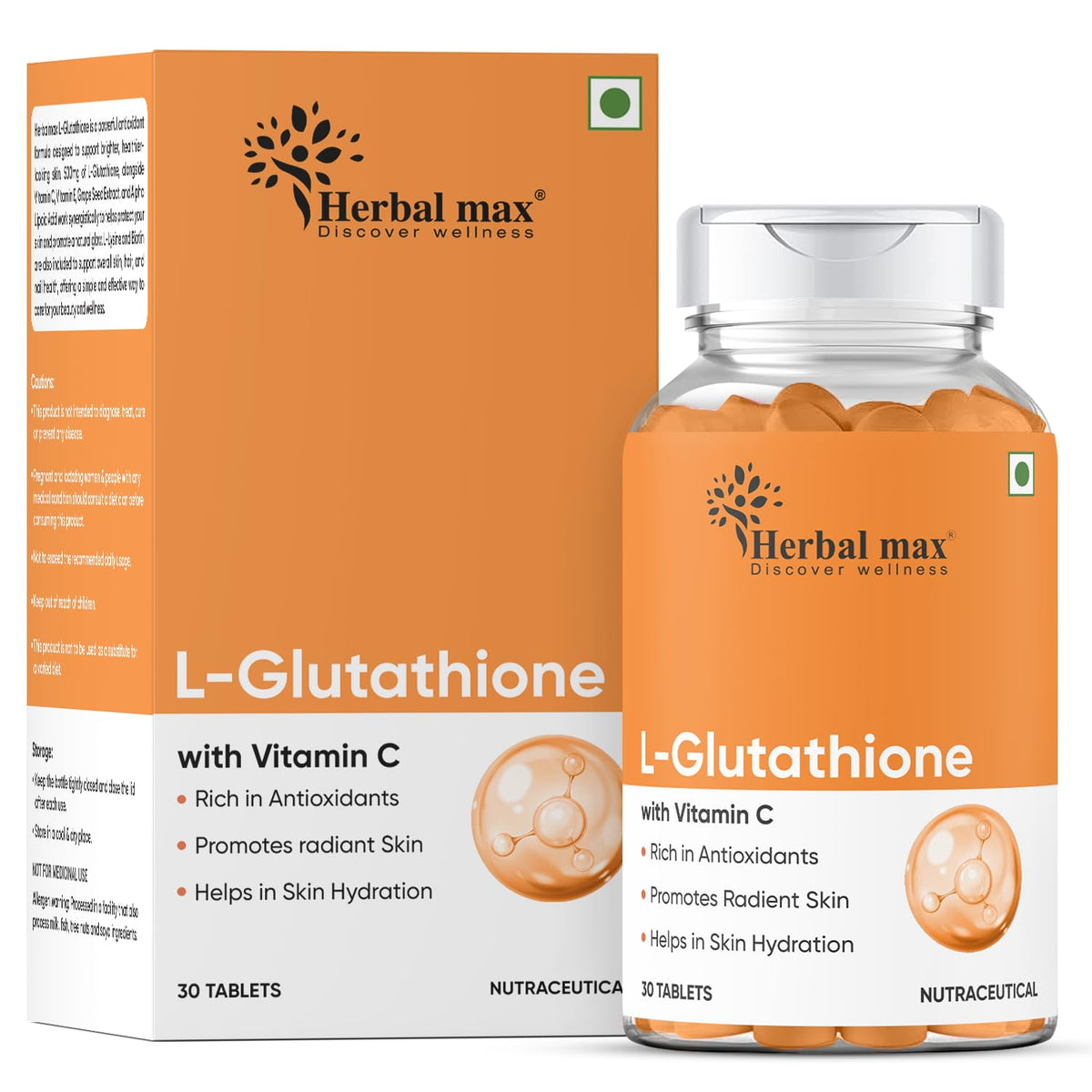 Herbal Max L-Glutathione with Vitamin C Tablets 30