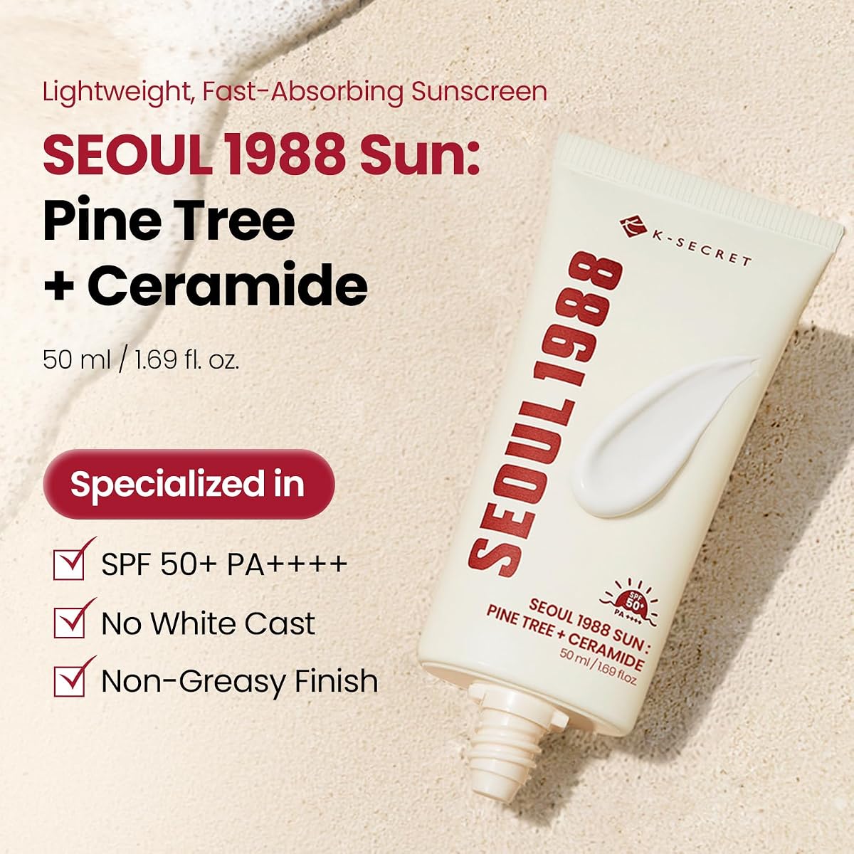 K-SECRET SEOUL 1988 Sun Care - SPF 50+ Ceramide Formula, 50ml - Image 2