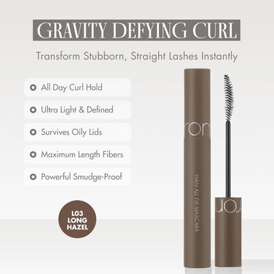 Rom&Nd Han All Fix Mascara - Long Hazel - Smudge-Free Definition, 8g - Image 2