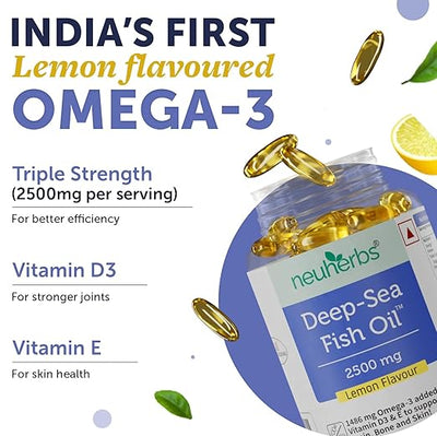 Neuherbs Deep-Sea Fish Oil Softgels with Lemon Flavour - 200 Count - Image 4