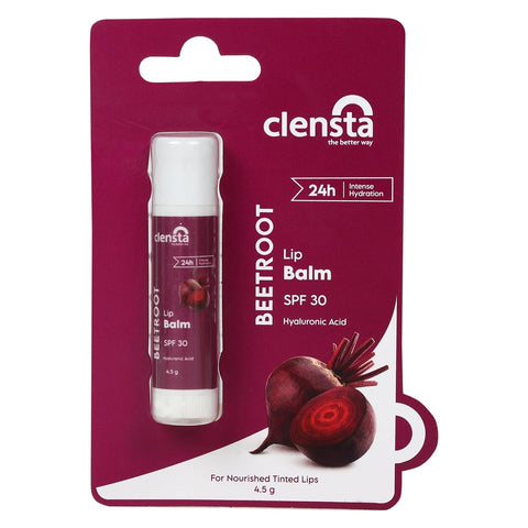 Clensta Beetroot Lip Balm with Hyaluronic Acid SPF 30