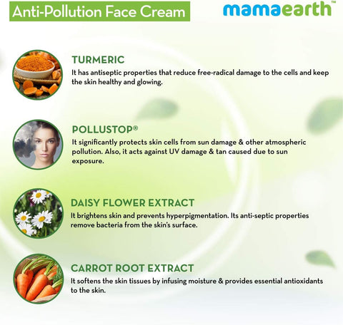 Mamaearth Anti Pollution Daily Face Cream, For Dry & Oily Skin, For a Bright Glowing Skin, 80 ml