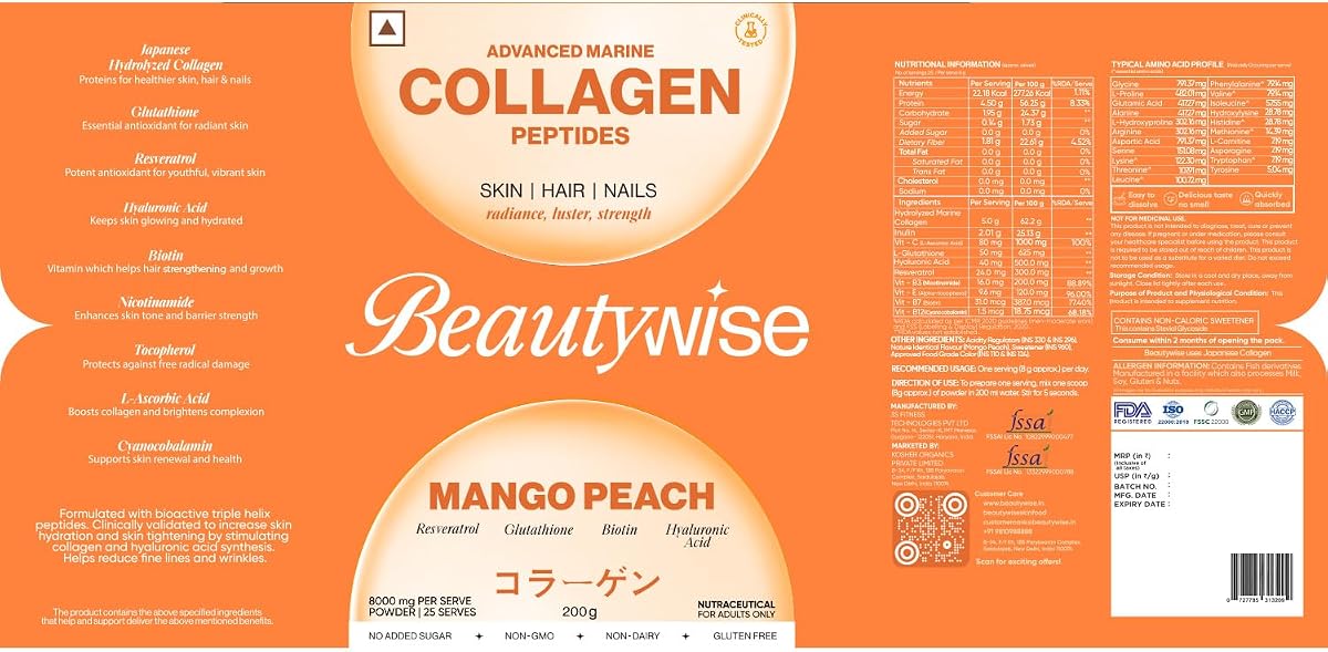 Beautywise Marine Collagen Powder - Advanced Japanese Formula, 250g - Image 2