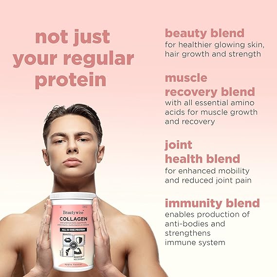 Beautywise All In One Collagen Proteins Powder - Apple Flavour, 200g - Image 3