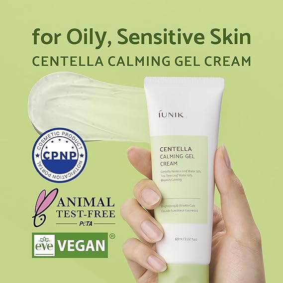 iUNIK Centella Calming Gel Cream - Vegan Hydrating Face Moisturiser, 50ml - Image 2