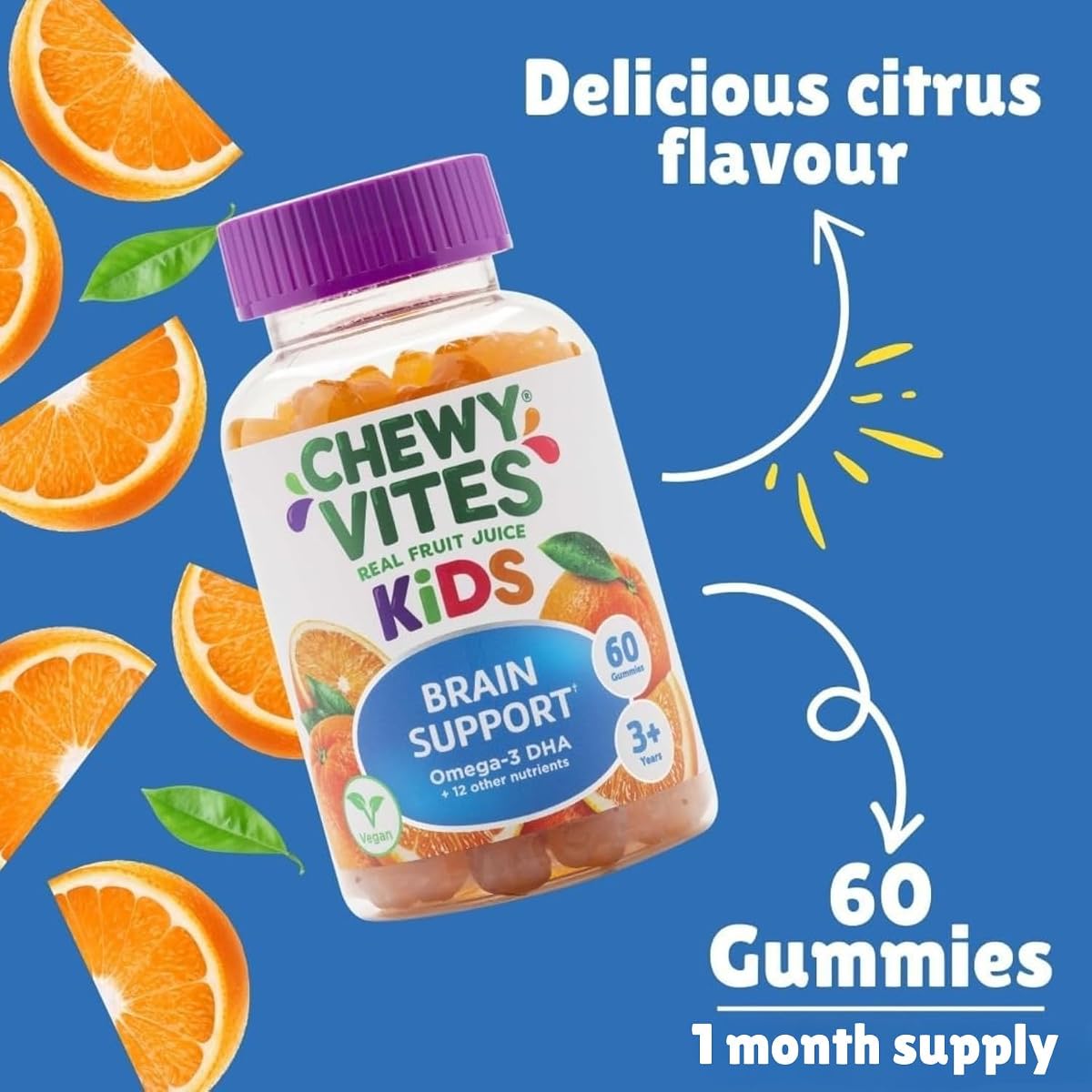 Chewy Vites Kids Brain Support Gummies with Omega 3 DHA - 60 Count - Image 4