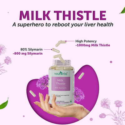 Neuherbs Milk Thistle Liver Detox Supplement - 60 Capsules - Image 6