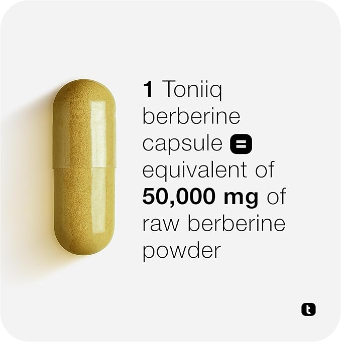 Toniiq Ultra High Strength Berberine HCl 500mg Capsules - 180 Count - Image 4