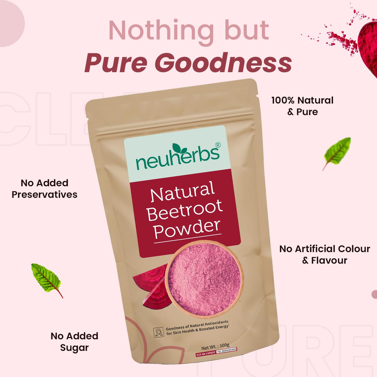 Neuherbs Beetroot Powder - Natural Functional Drink, 100g - Image 3