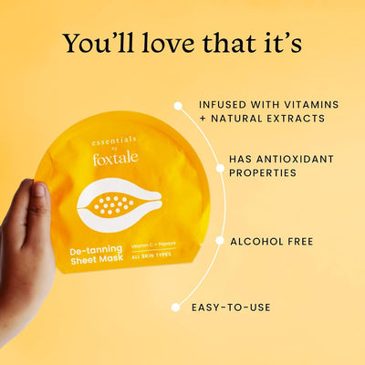Foxtale Essentials De-Tanning Sheet Mask with Papaya & Vitamin C - 1 Pack - Image 3