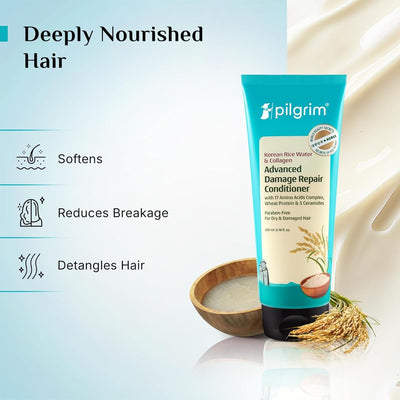Pilgrim Korean Rice Water & Collagen Advanced Damage Repair Conditioner - 200ml - Image 3
