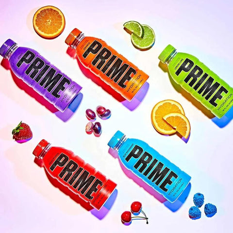 Prime Hydration Sports Drink Variety Pack - Energy Drink, Electrolyte Beverage - Lemon Lime, Tropical Punch, Blue Raspberry - 16.9 Fl Oz By Golax (15-Pack)