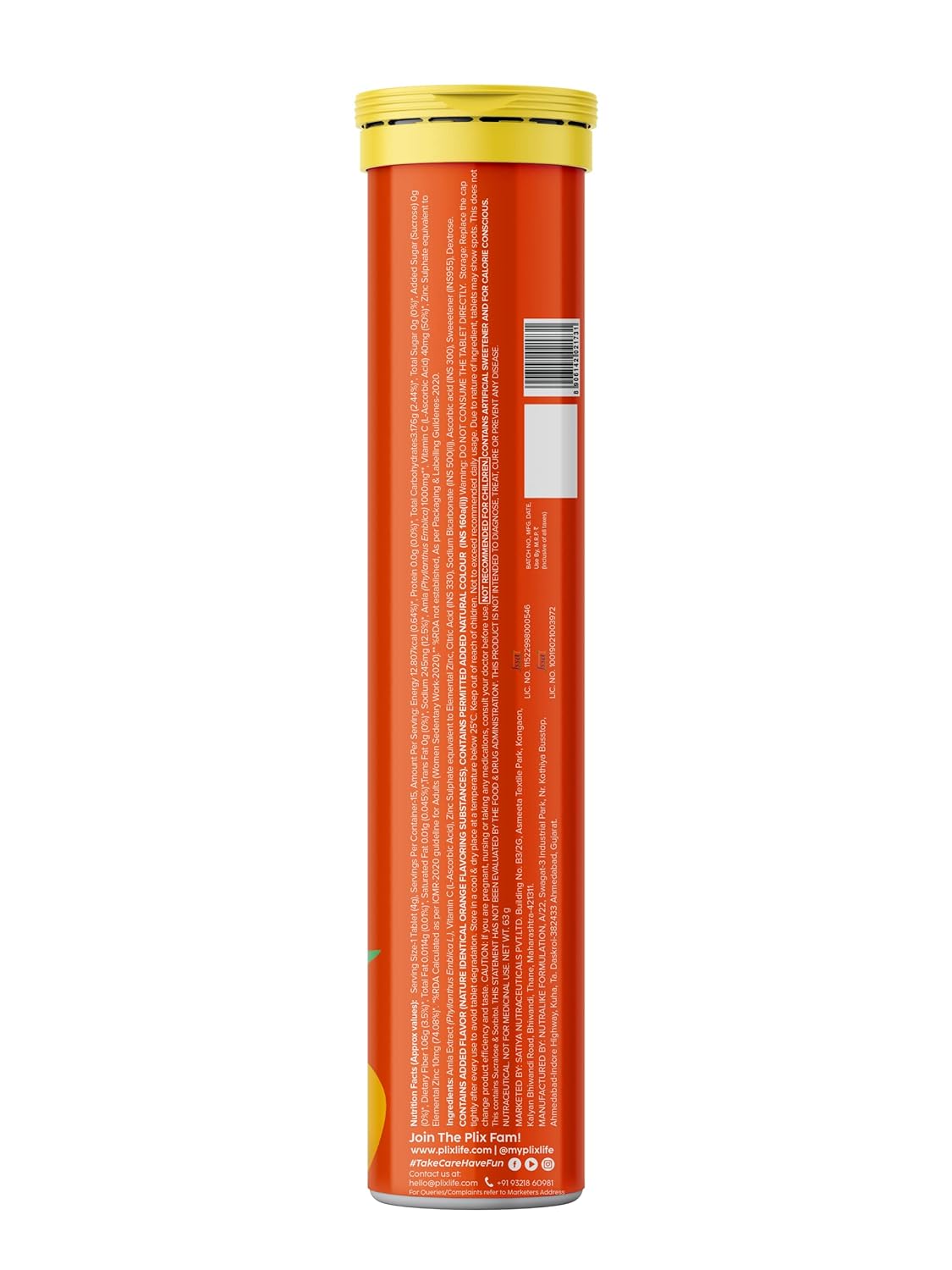 Plix Vitamin C Immunity Booster Effervescent Tablets, Orange Flavour - Pack of 4 x 15 - Image 3