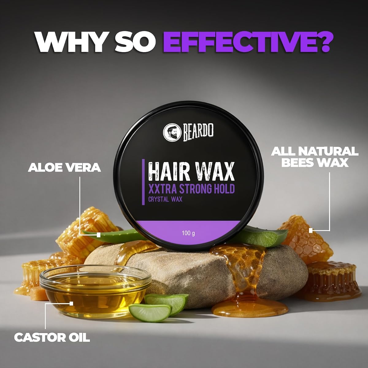 Beardo XXtra Strong Hold Hair Wax with Aloe Vera - 100g - Image 5