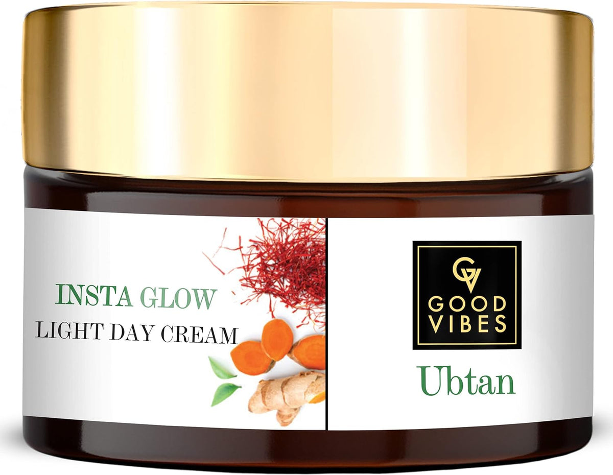 Good Vibes Ubtan Insta Glow Light Day Face Moisturiser Cream, 50g