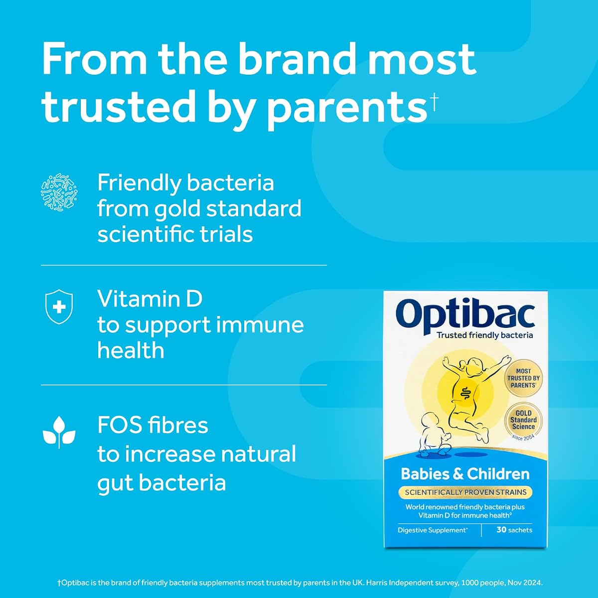 OptiBac Probiotics for Babies & Children - 3 Billion Cultures with Vitamin D - 30 Sachets - Image 3