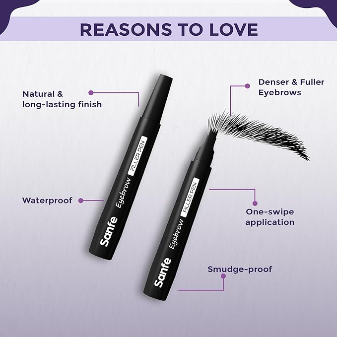 Sanfe Eyebrow Filler Pen - Black, Pack Of 1 - Image 3