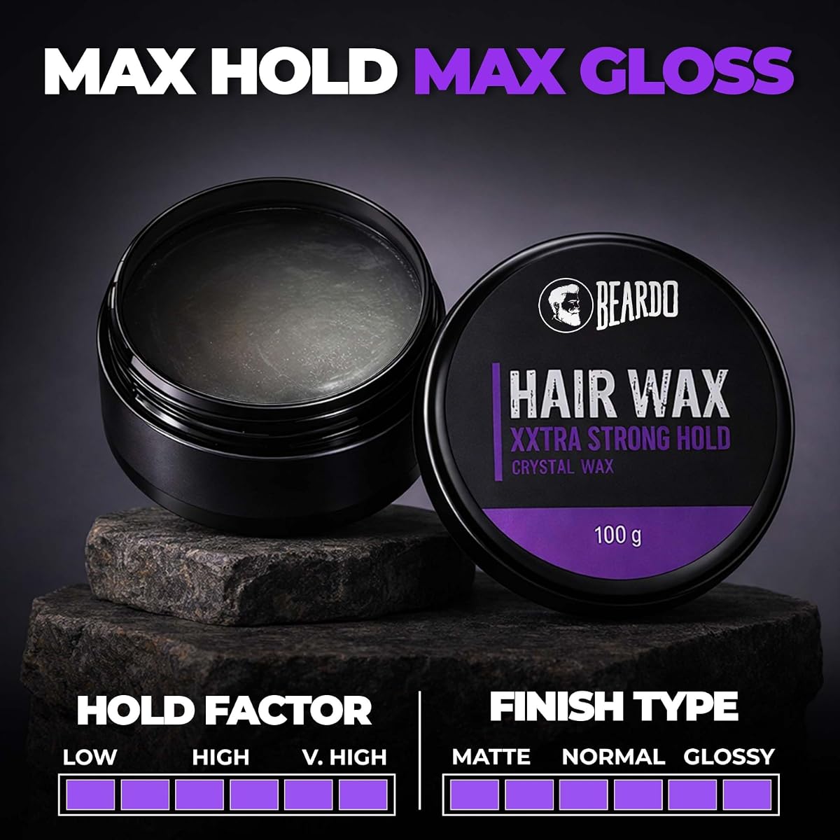 Beardo XXtra Strong Hold Hair Wax with Aloe Vera - 100g - Image 3