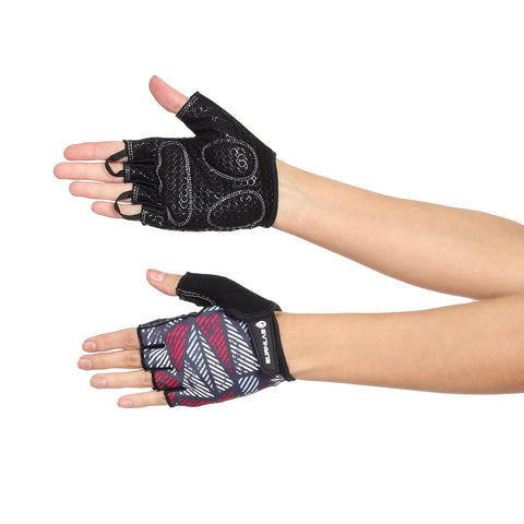 Burnlab Flex Gym Gloves for Men and Women - Ideal for Weightlifting, Cycling, Crossfit, Offers Good Grip and Soft Padding (White & Pink XL)